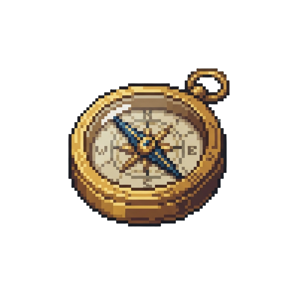 A Golden Compass with a Spinning Needle