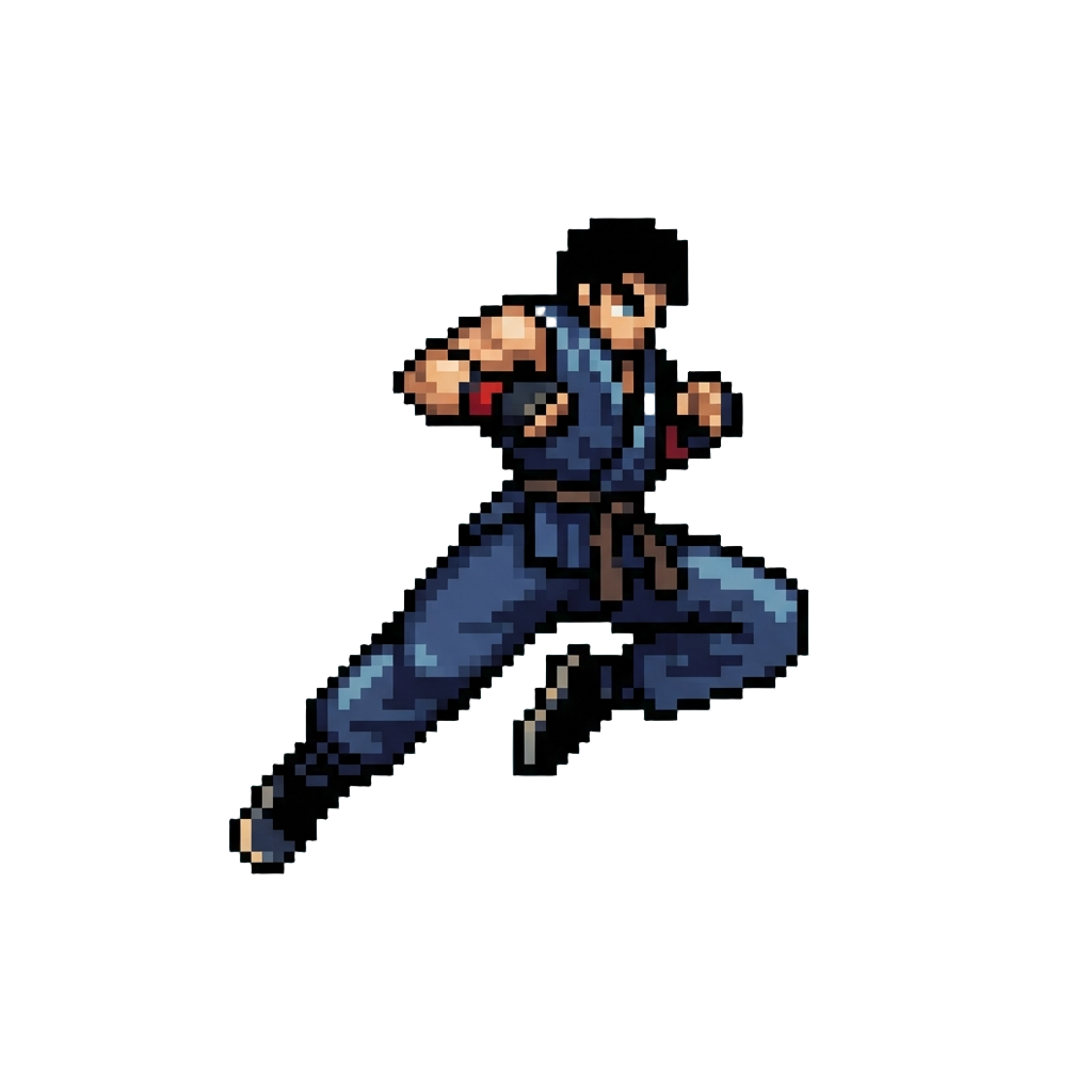 A Double Kick Into a Leap Strike