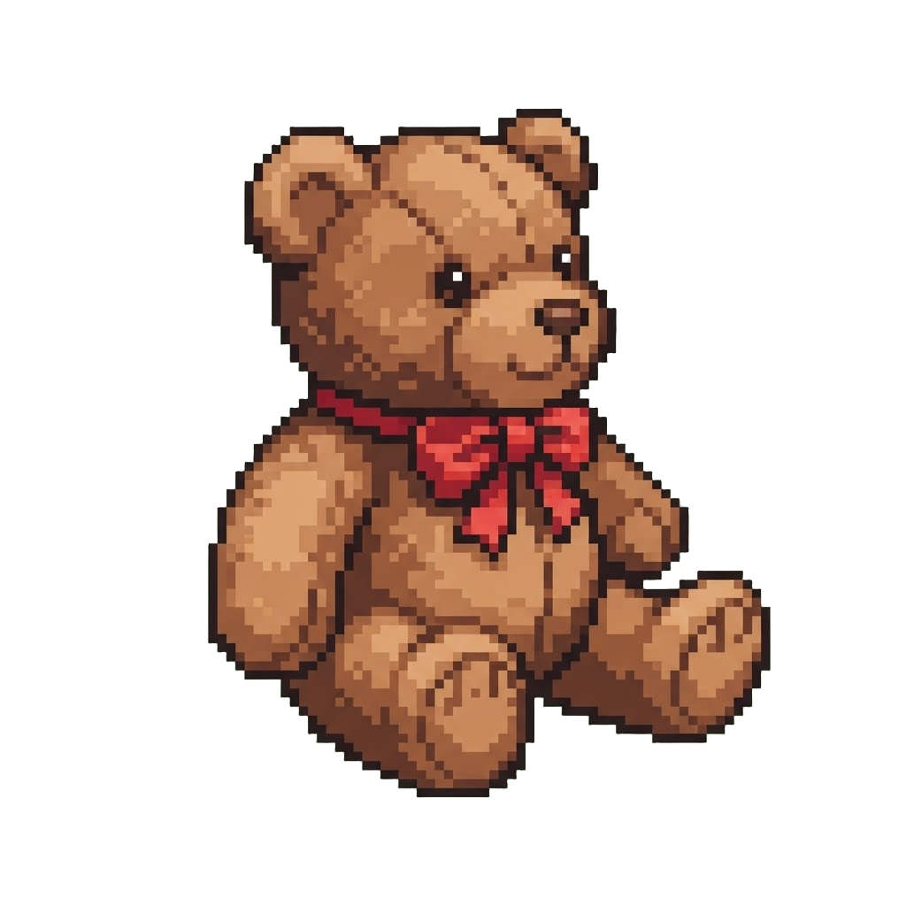 A Giant Fluffy Brown Teddy Bear Wearing a Red Ribbon