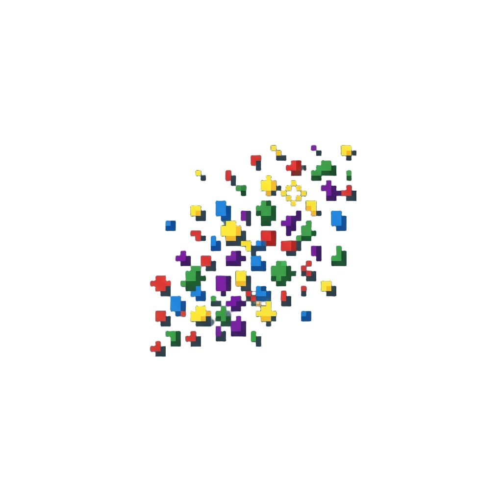 A Spray of Miniature Colorful Confetti Pieces