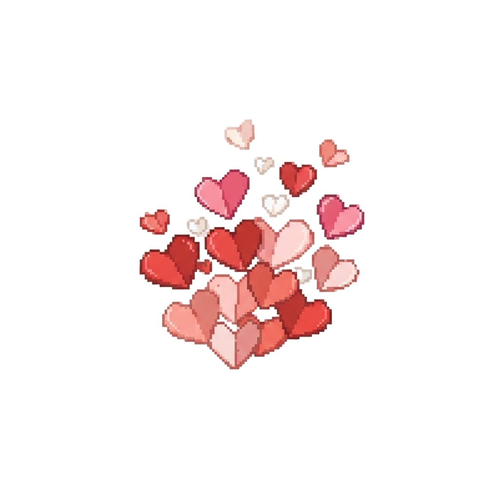 A Burst of Tiny Paper Heart Cutouts