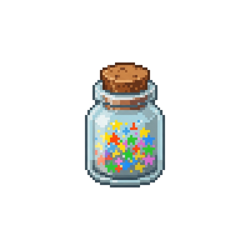 A Tiny Jar of Colorful Star Glitter