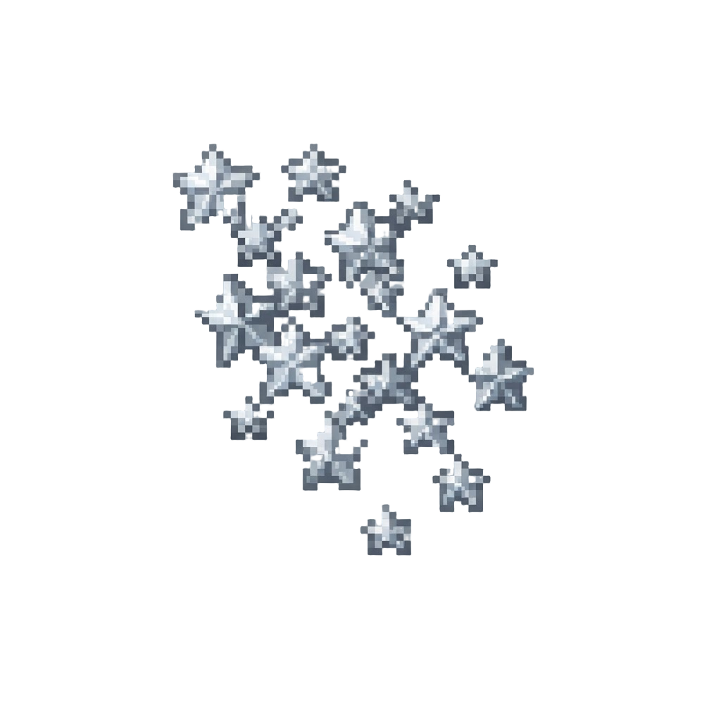 A Shower of Shiny Silver Foil Stars