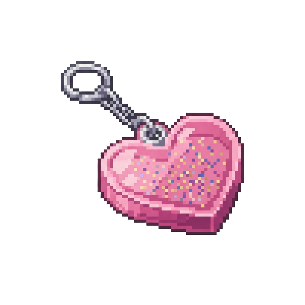 A Heart-shaped Glitter Keychain