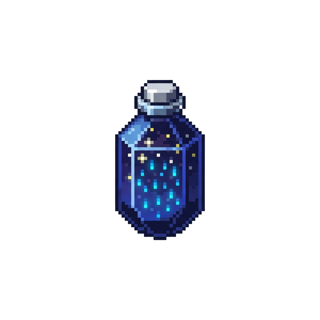 A Starry Night Sky with a Downpour of Neon Blue Rain Droplets