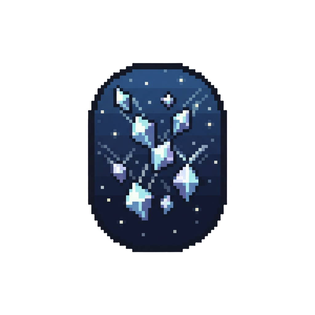 A Starry Night Sky with a Hail of Bouncing Diamond Prisms