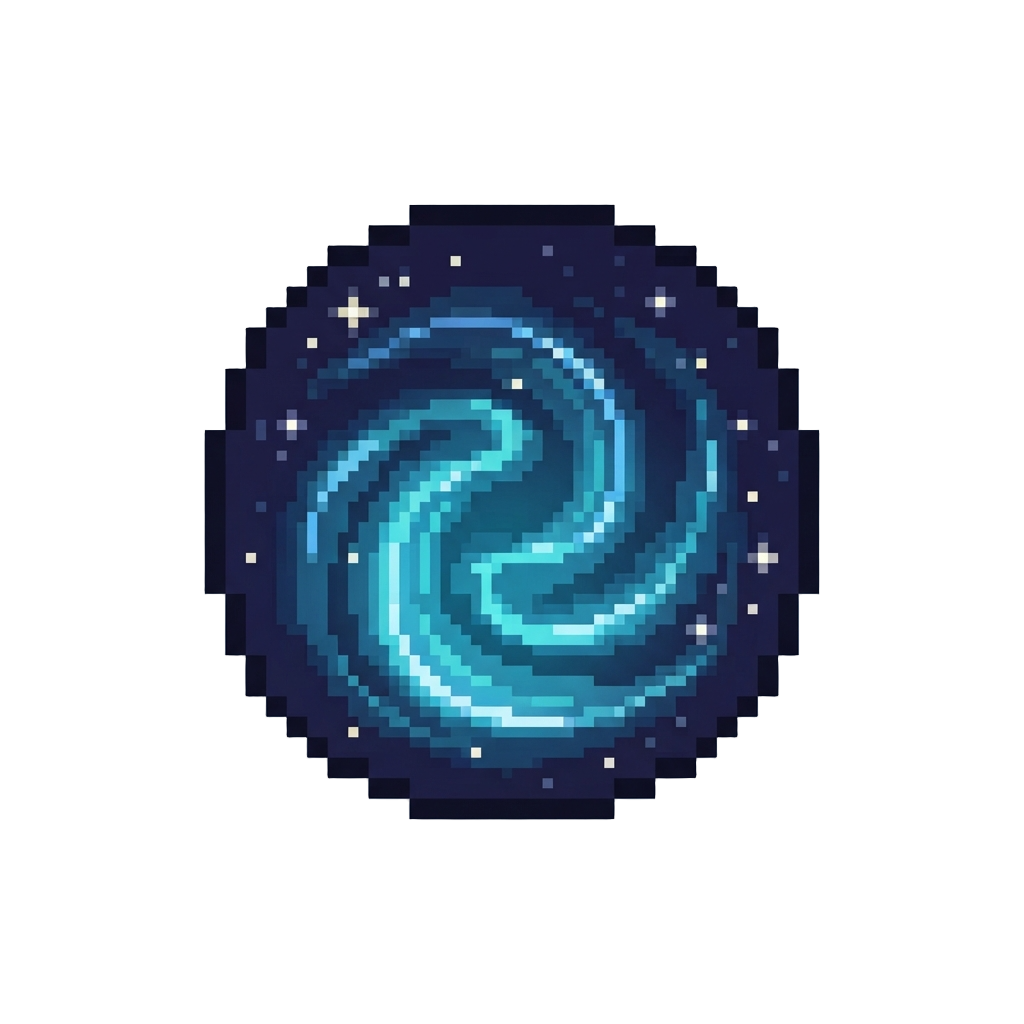 A Starry Night Sky with Deep Cyan Glowing Plasma Ripples