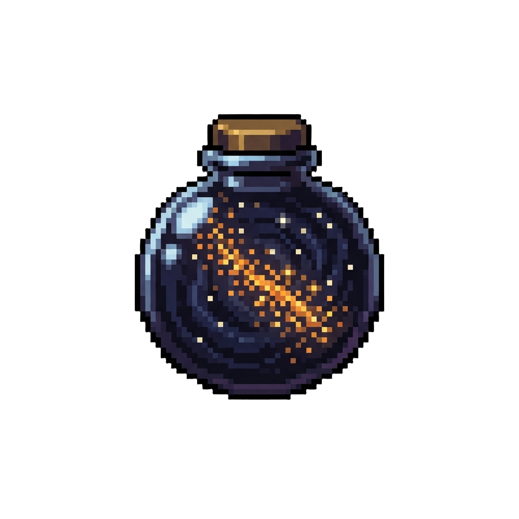 A Starry Night Sky with a Gusting Warm Amber Shower