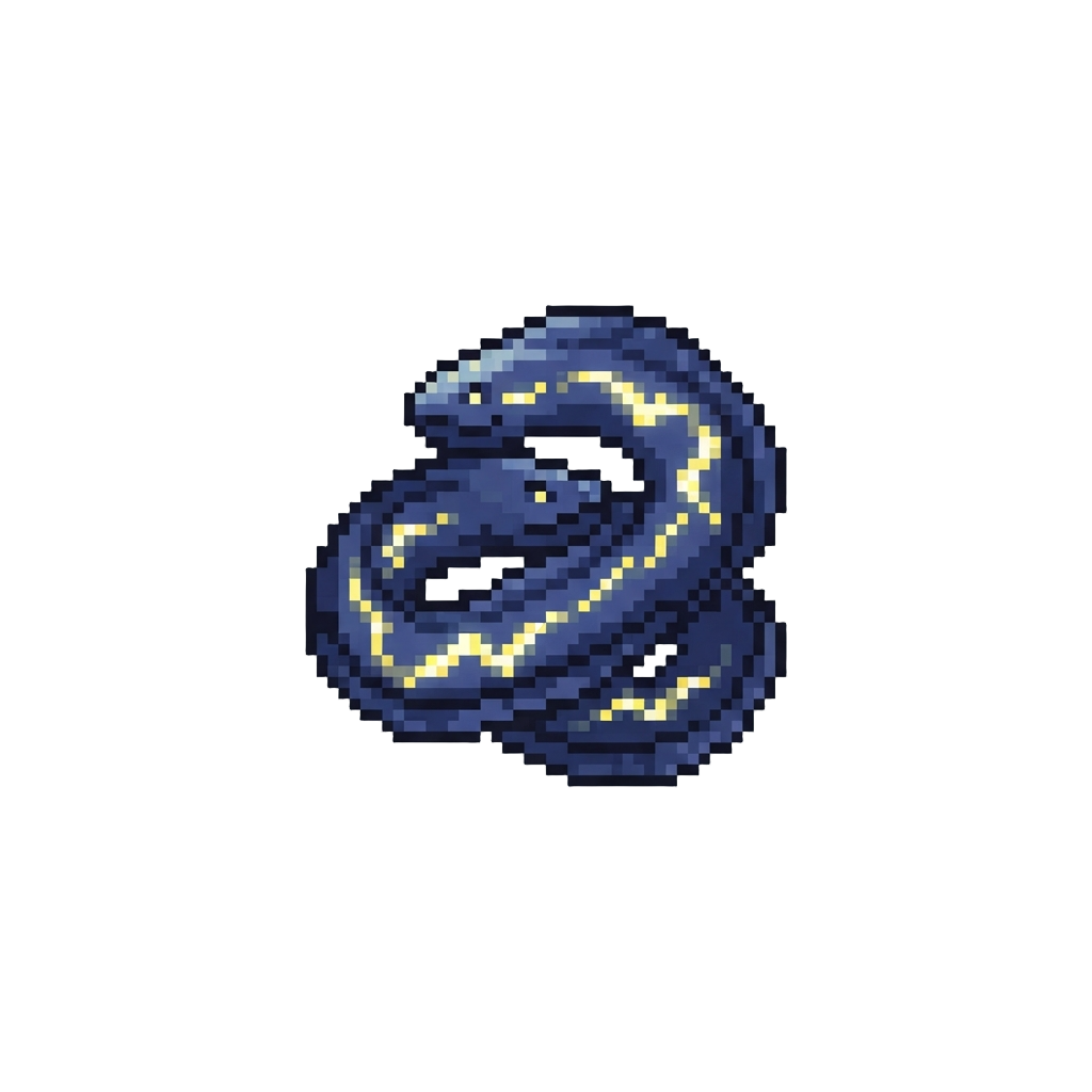 A Pair of Deep Obsidian-blue Ribbon-like Electric Eels with Vivid Lightning Streaks