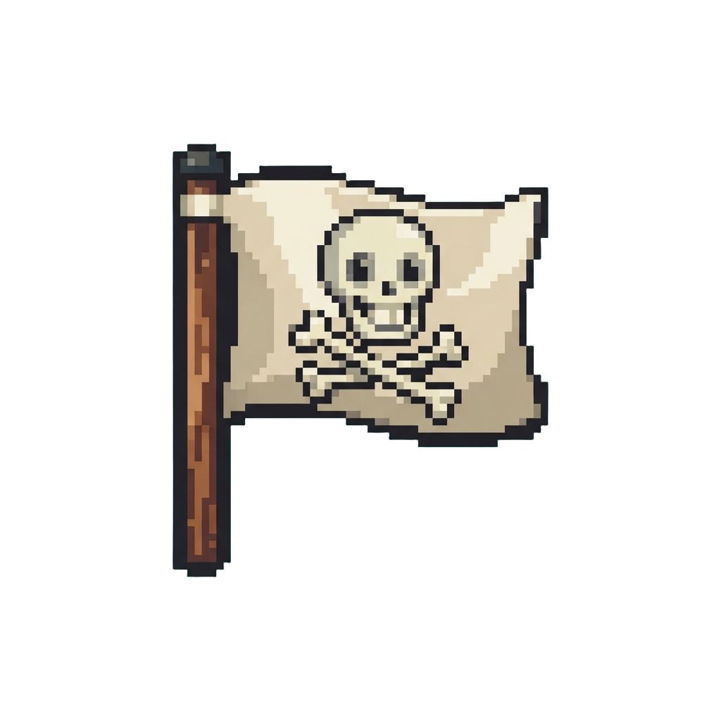 A Funny Cartoon Skull Flag