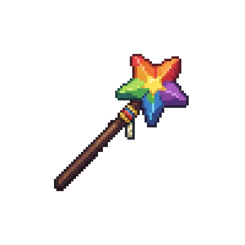 A Rainbow Star Firework Stick