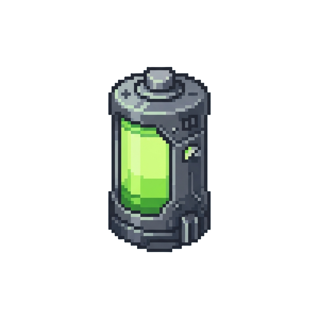 A Glowing Robot Battery