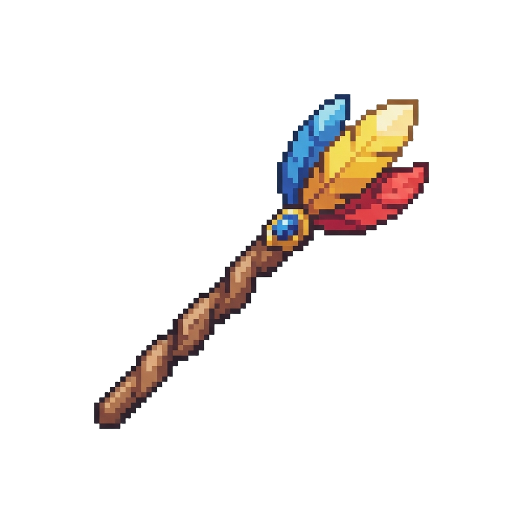 A Colorful Feather Wand