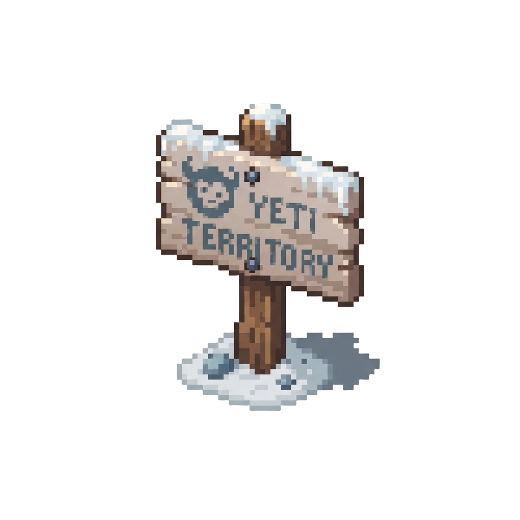 A 'yeti Territory' Sign