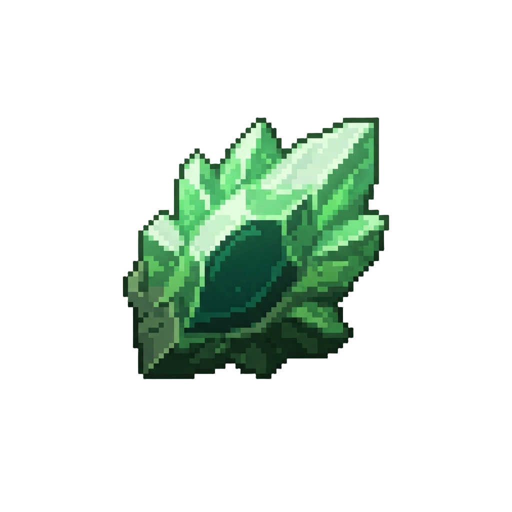 A Radiant Green Emerald Meteor