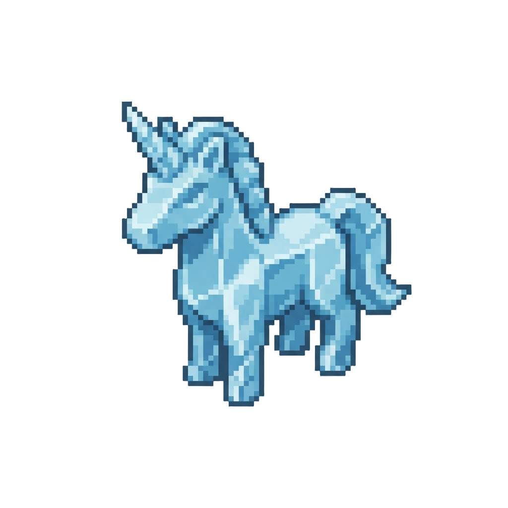 A Carved Ice Unicorn
