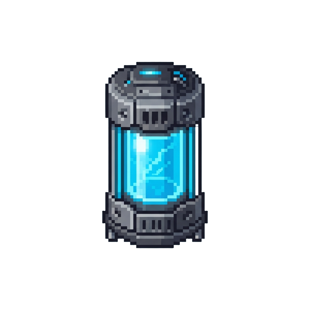 A Glowing Blue Power Cell