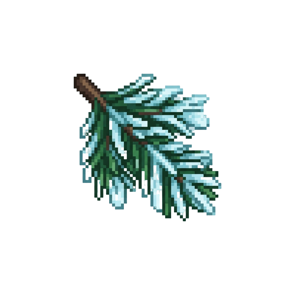 A Frozen Evergreen Sprig