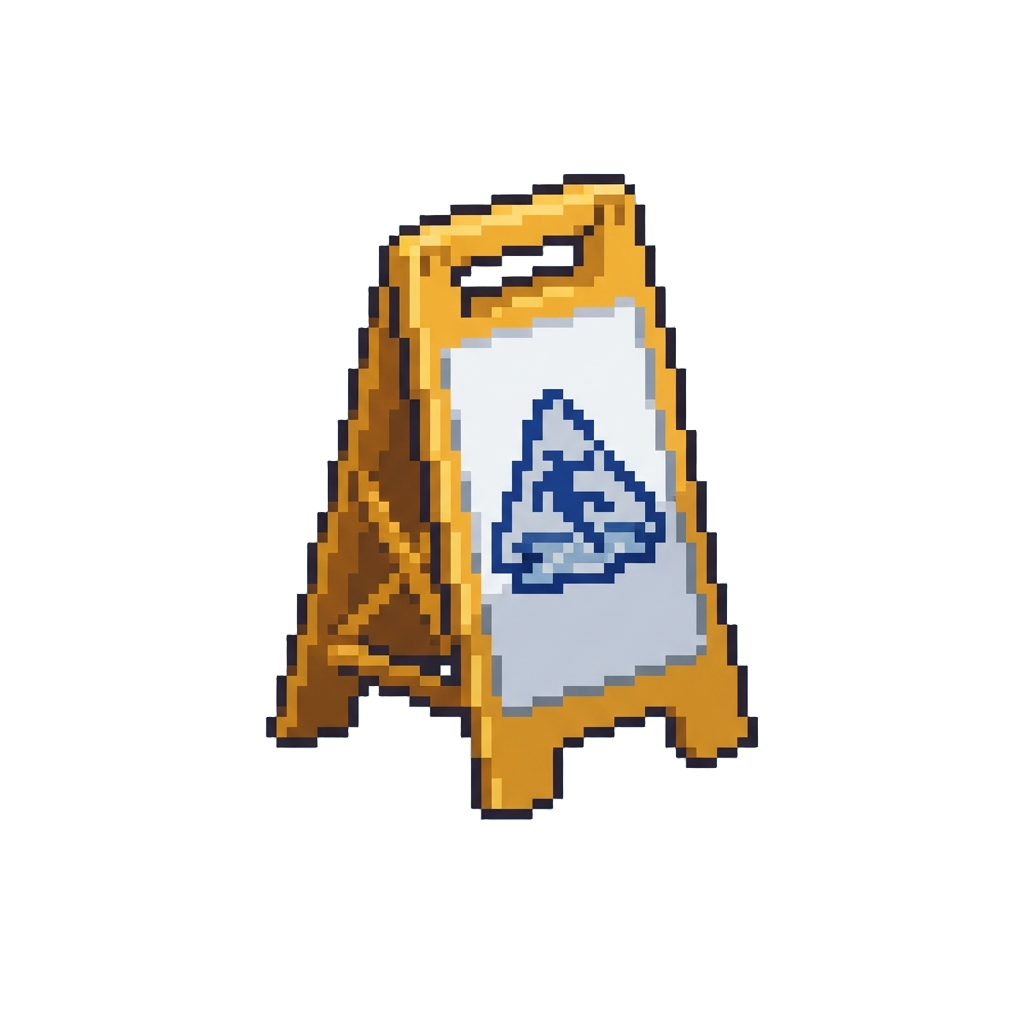 A 'slippery Ice' Caution Board