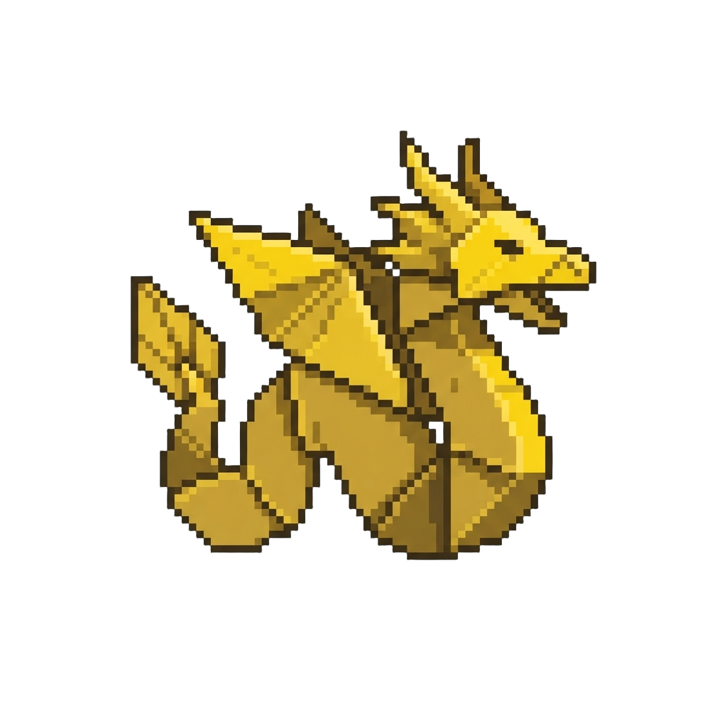 A Golden Paper Dragon Emblem