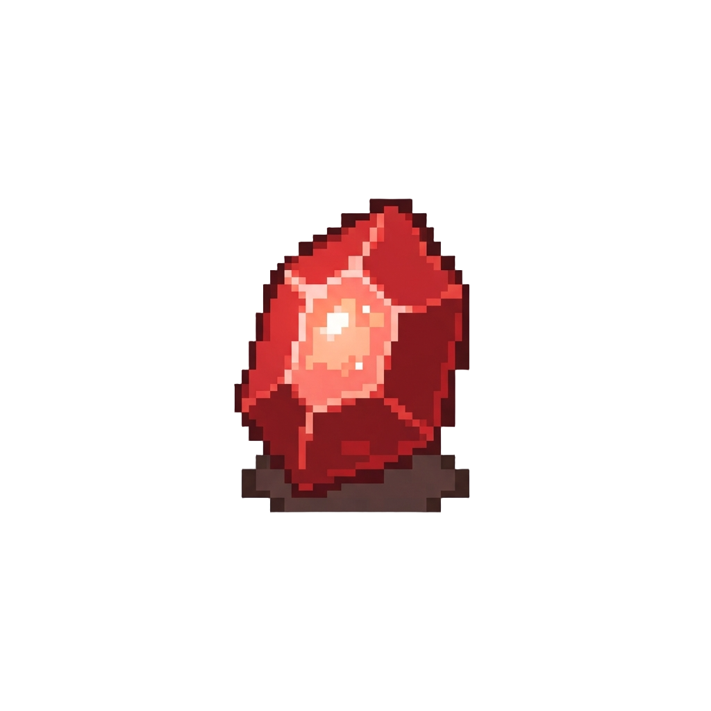 A Glowing Red Ruby Crystal