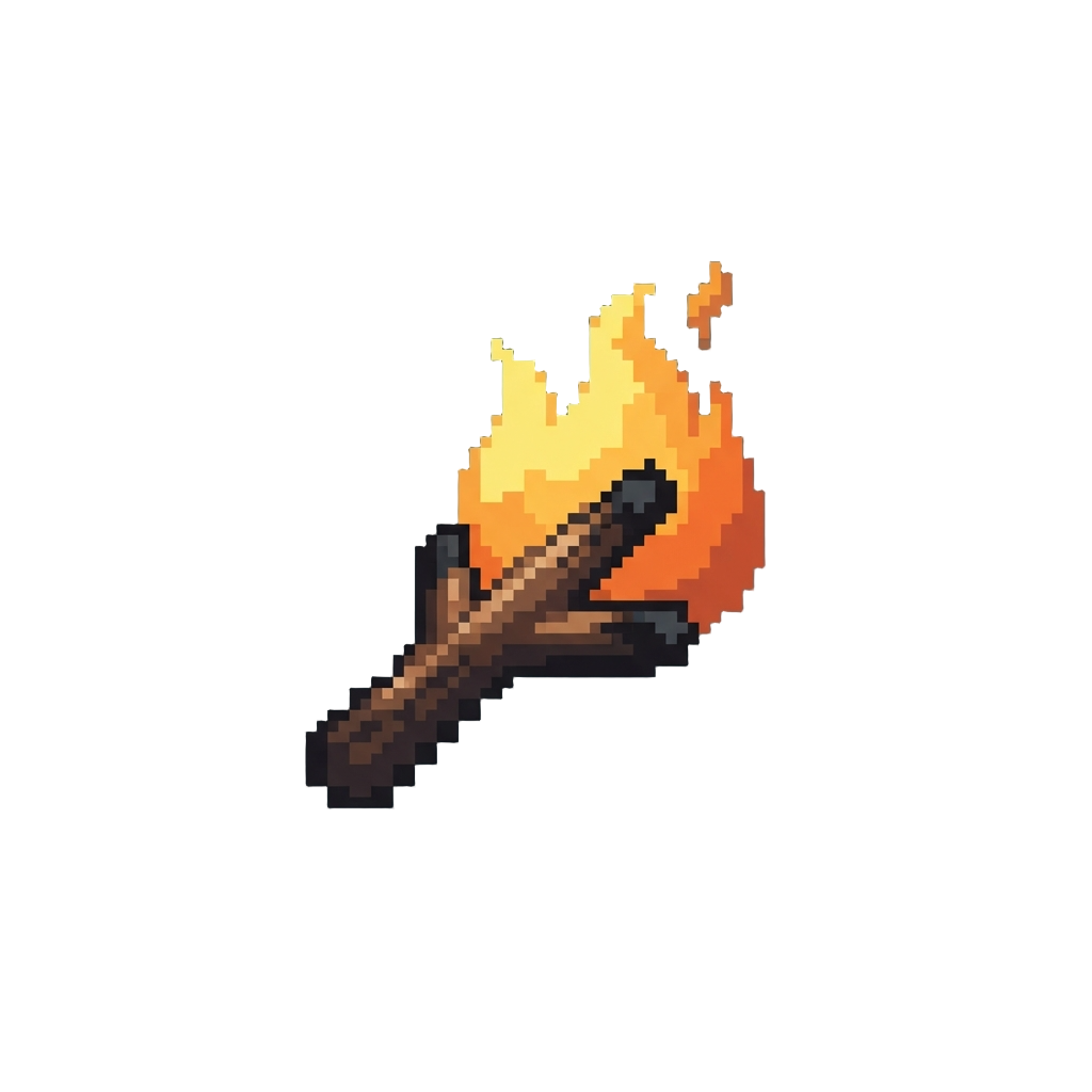 A Glowing Campfire Twig