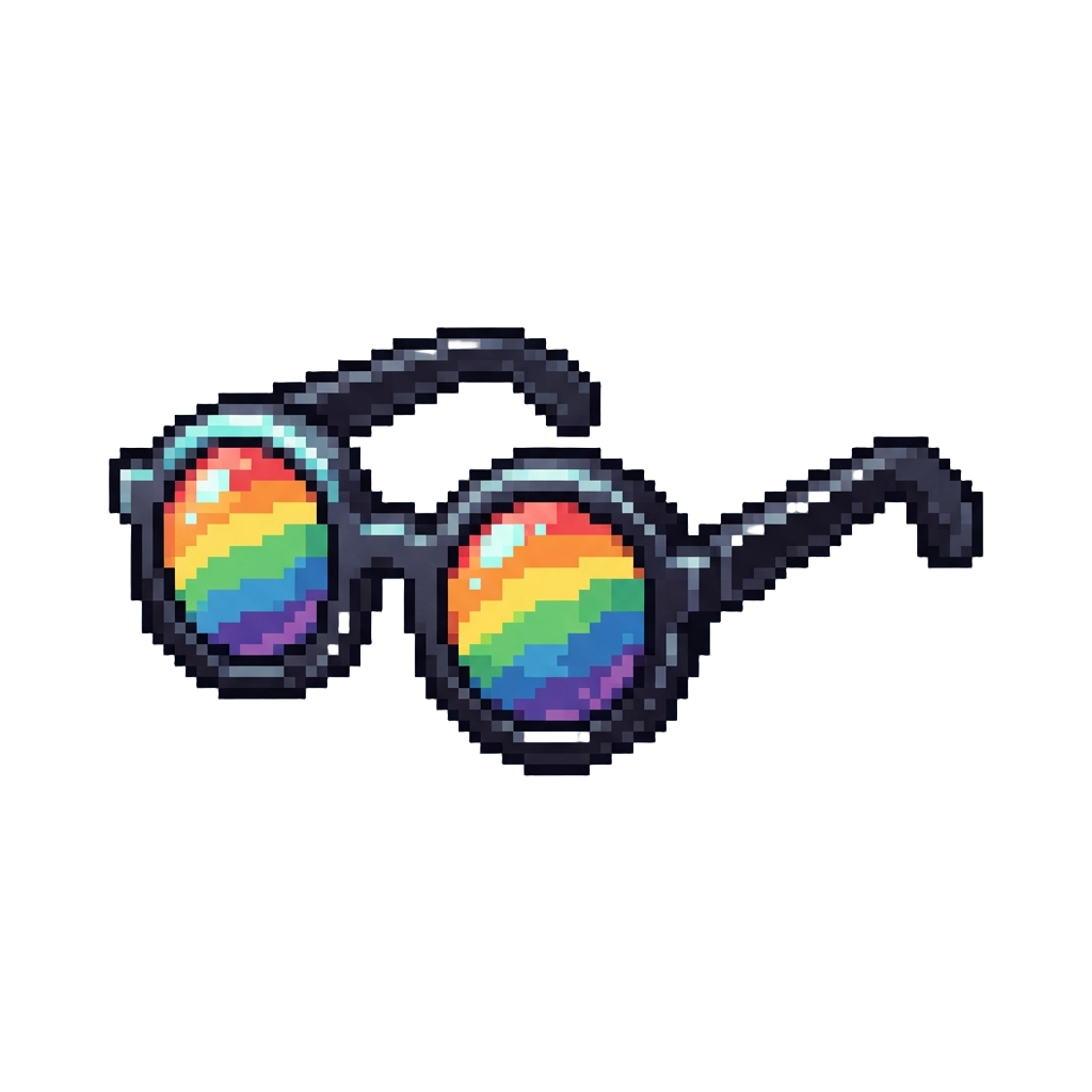 A Pair of Rainbow Disco Glasses