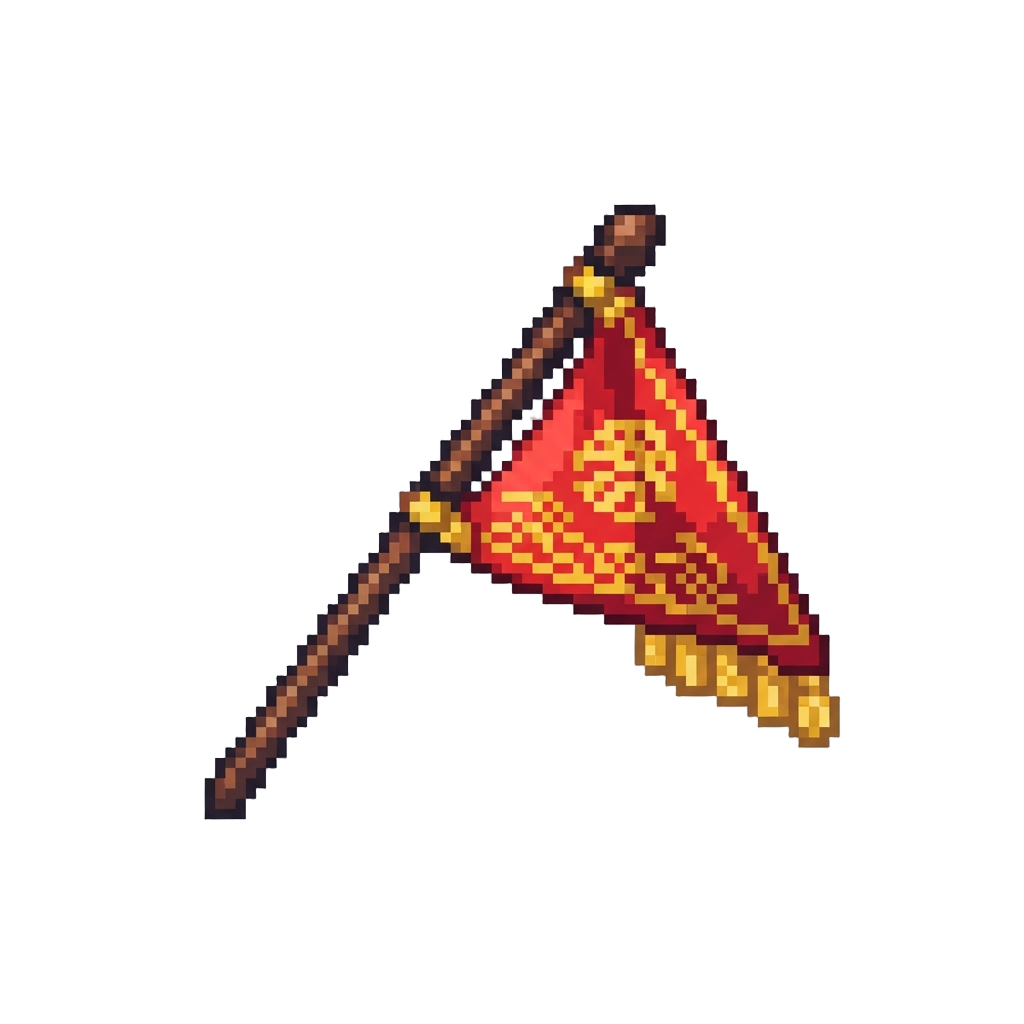 A Bright Red Festival Pennant