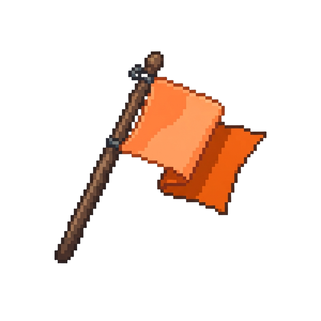 A Bright Orange Safety Flag