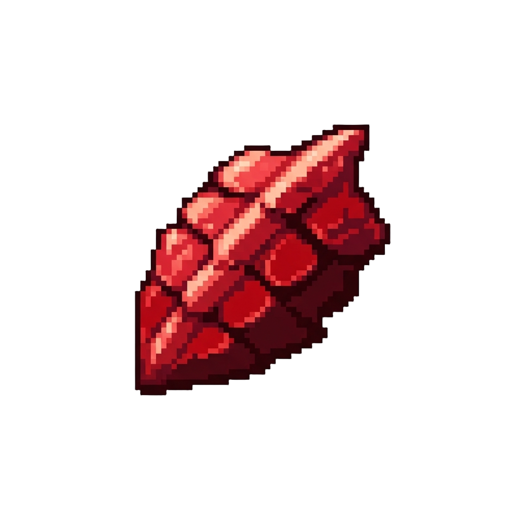 A Glittering Crimson Dragon Scale