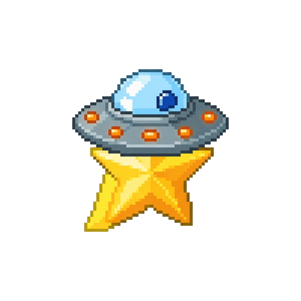 A Cartoon Ufo Star