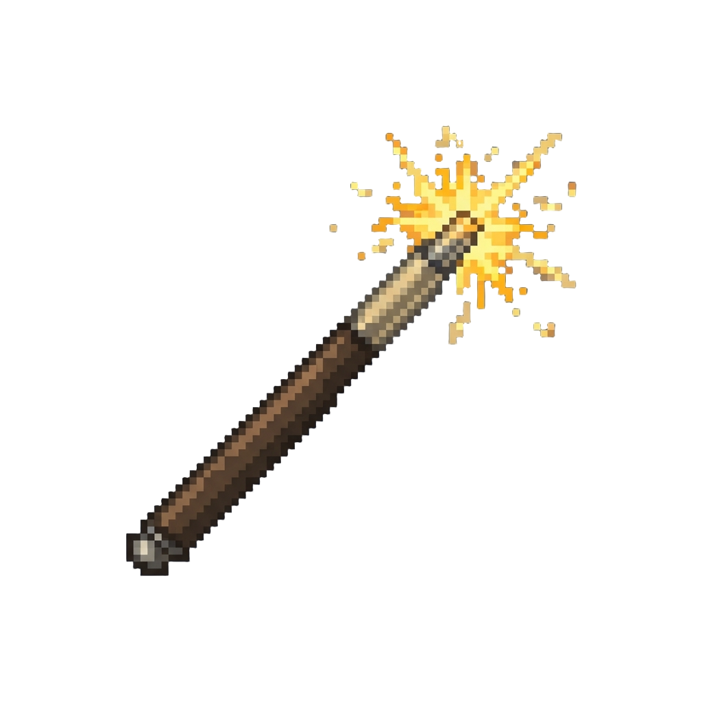 A Glowing Golden Sparkler Wand