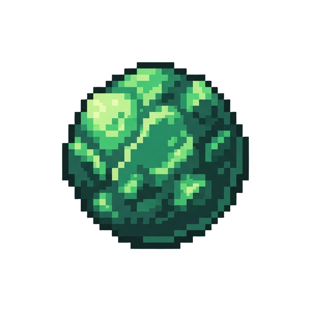 A Glowing Green Moon Rock