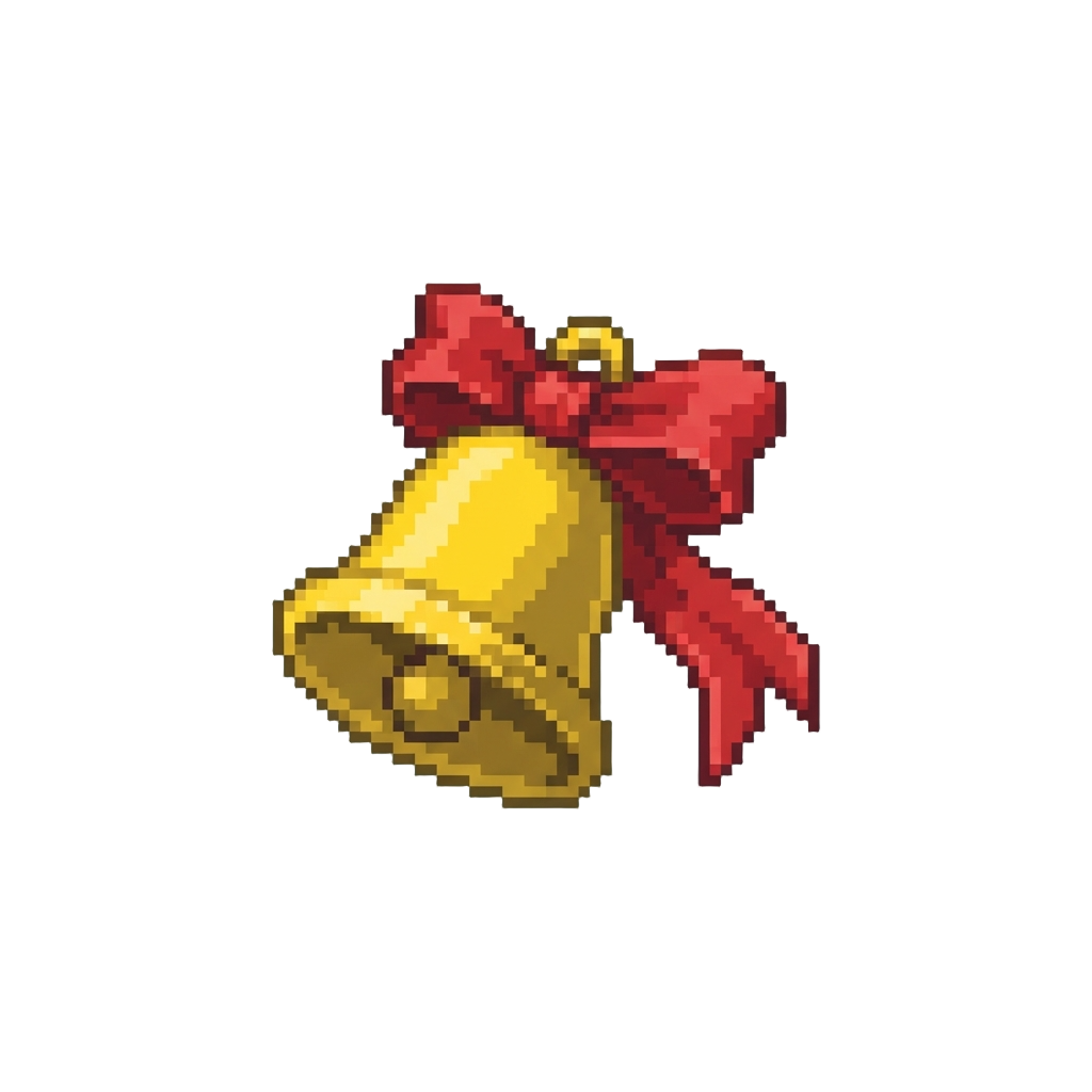 A Festive Red Ribbon Bell
