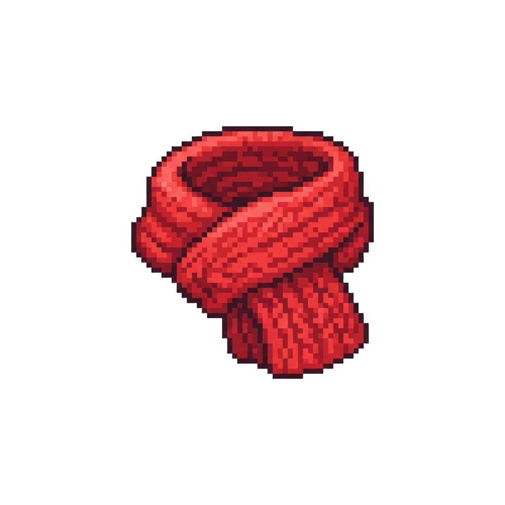 A Bright Red Knitted Scarf