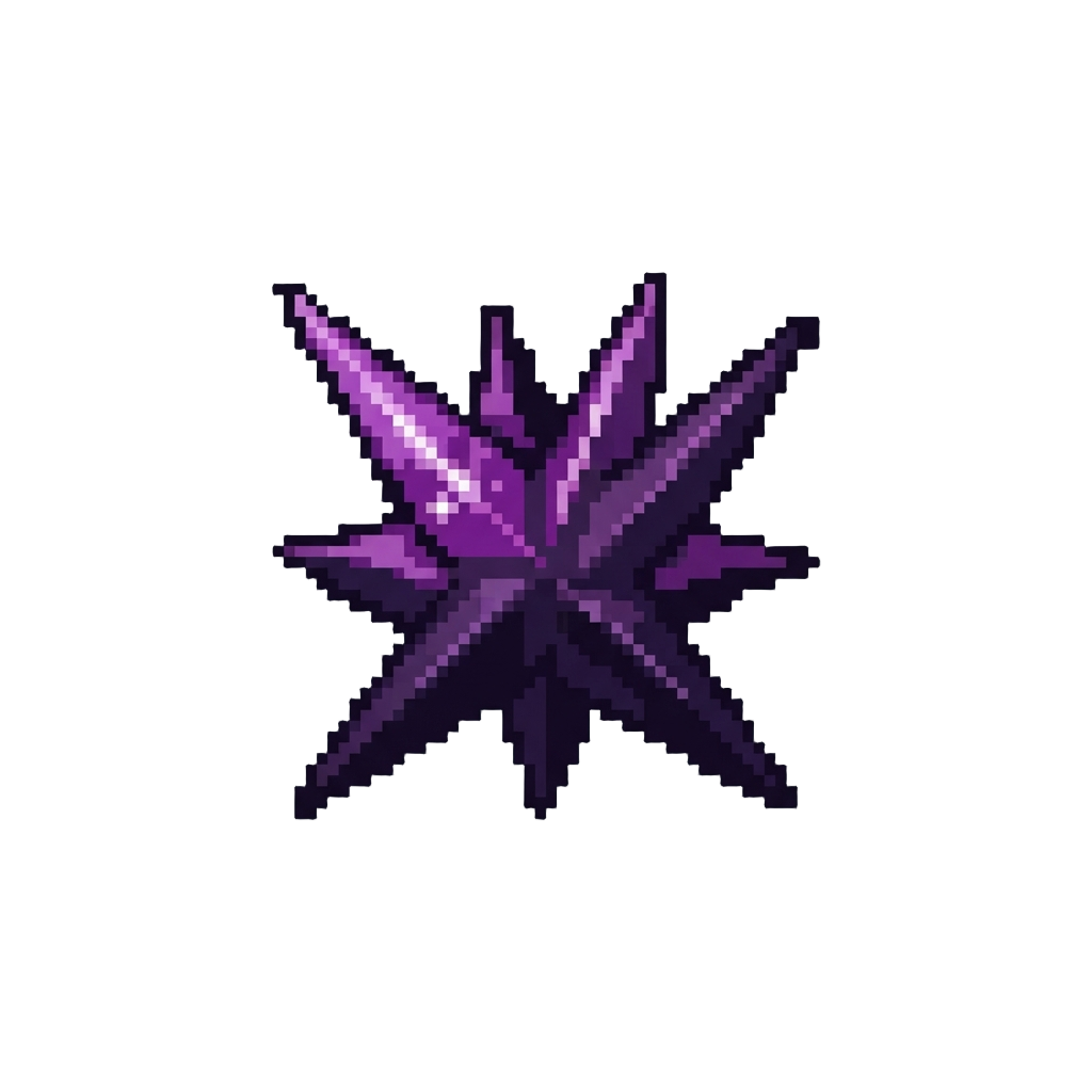 A Burst of Dark Violet Energy Spikes