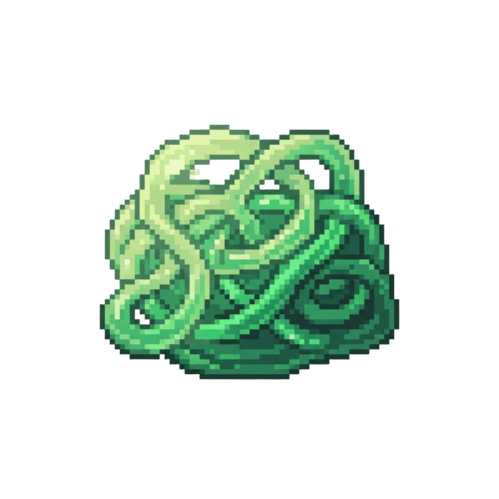 A Tangle of Sticky Glowing Slime Strands