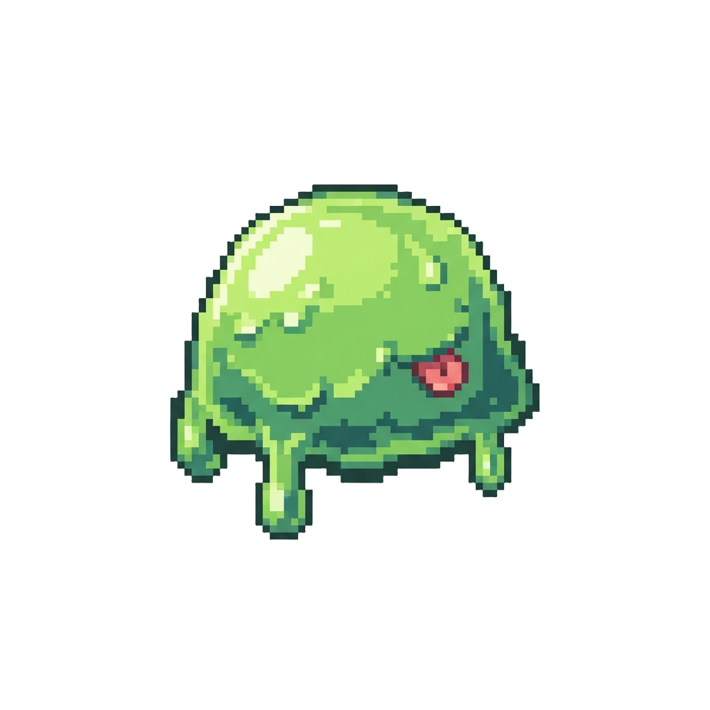 A Dripping Ectoplasm Slime Clump with a Tiny Tongue