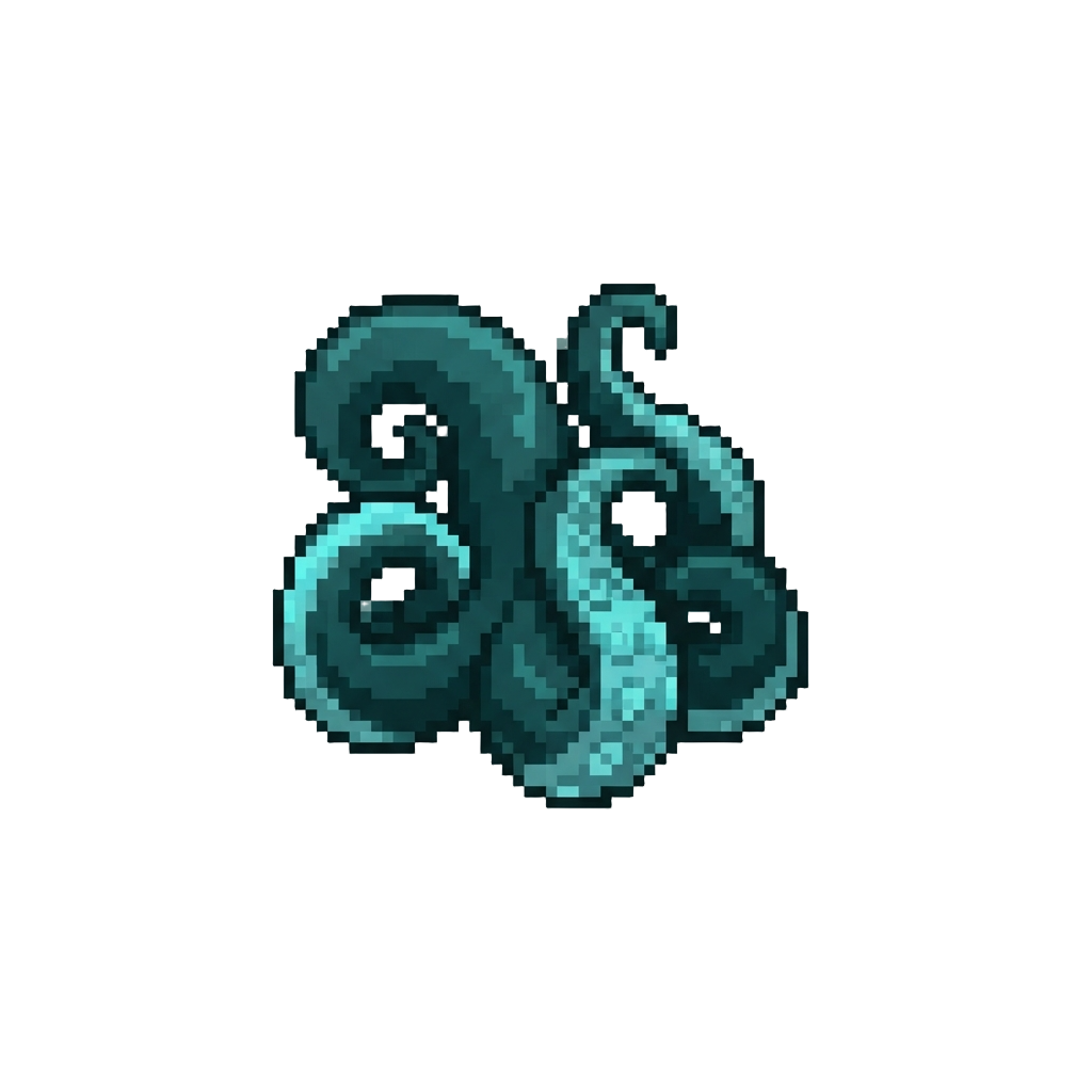 Dark Teal Pulsating Octopus Tentacles