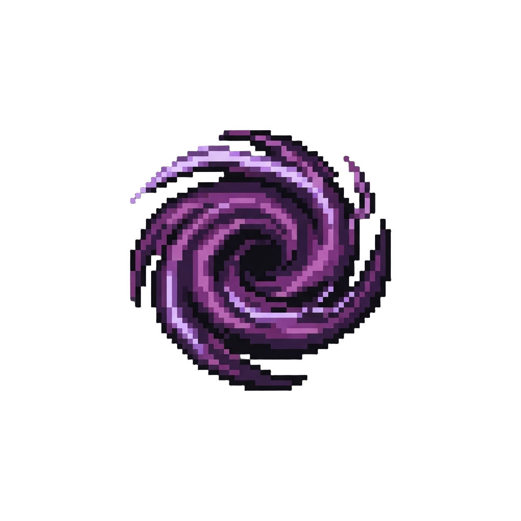 A Spiraling Black-and-purple Rift Pulsing with Predatory Static Whispers