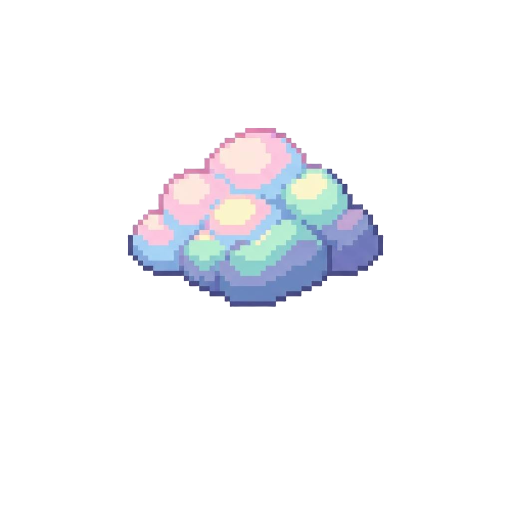 Kaleidoscopic Pastel Clouds Raining Soft Weightless Sparks