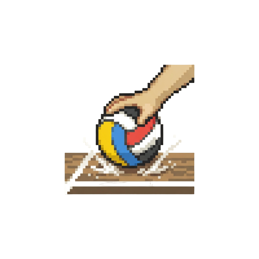 A Volleyball-style Spike Block Down to the Court