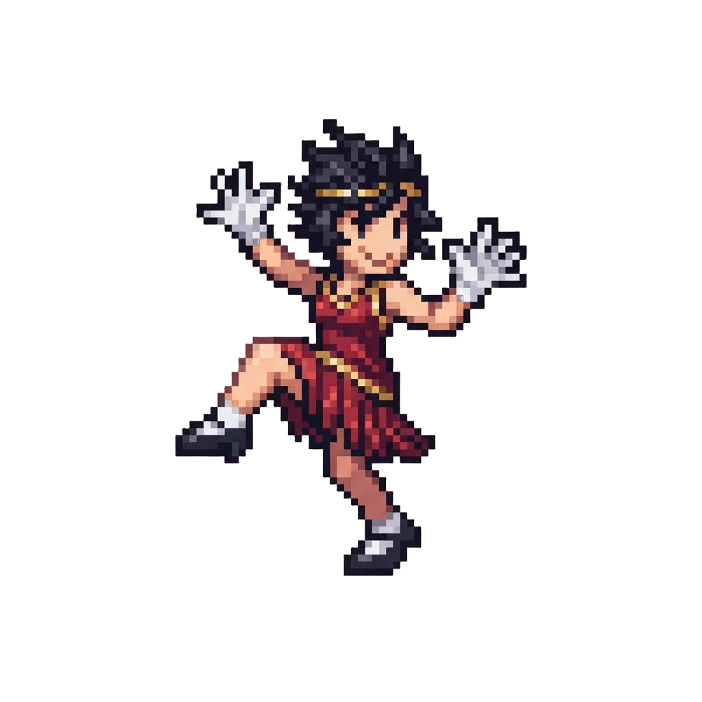 A Bouncy Charleston Kick Step with Jazz Hands