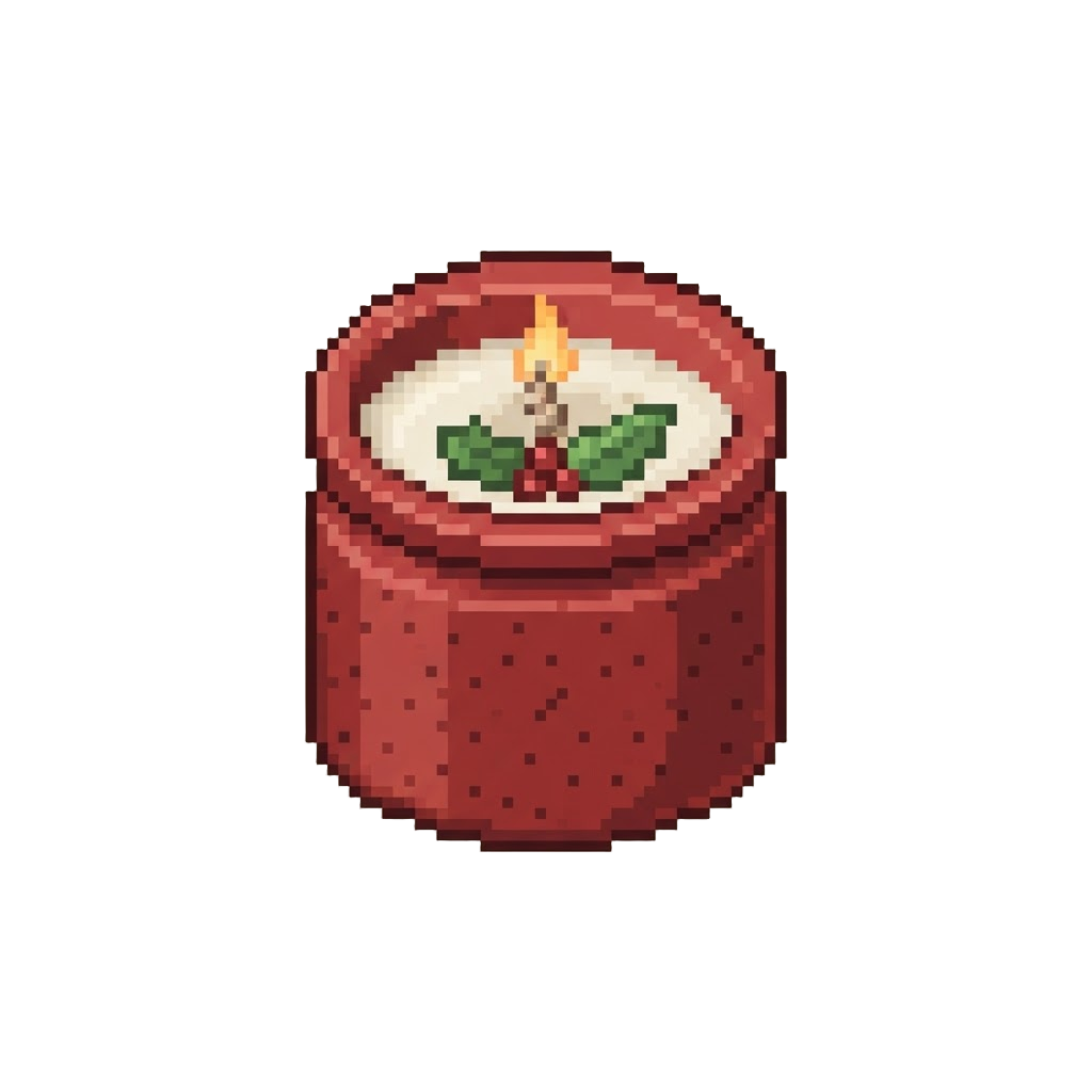 A Small Scented Holiday Candle