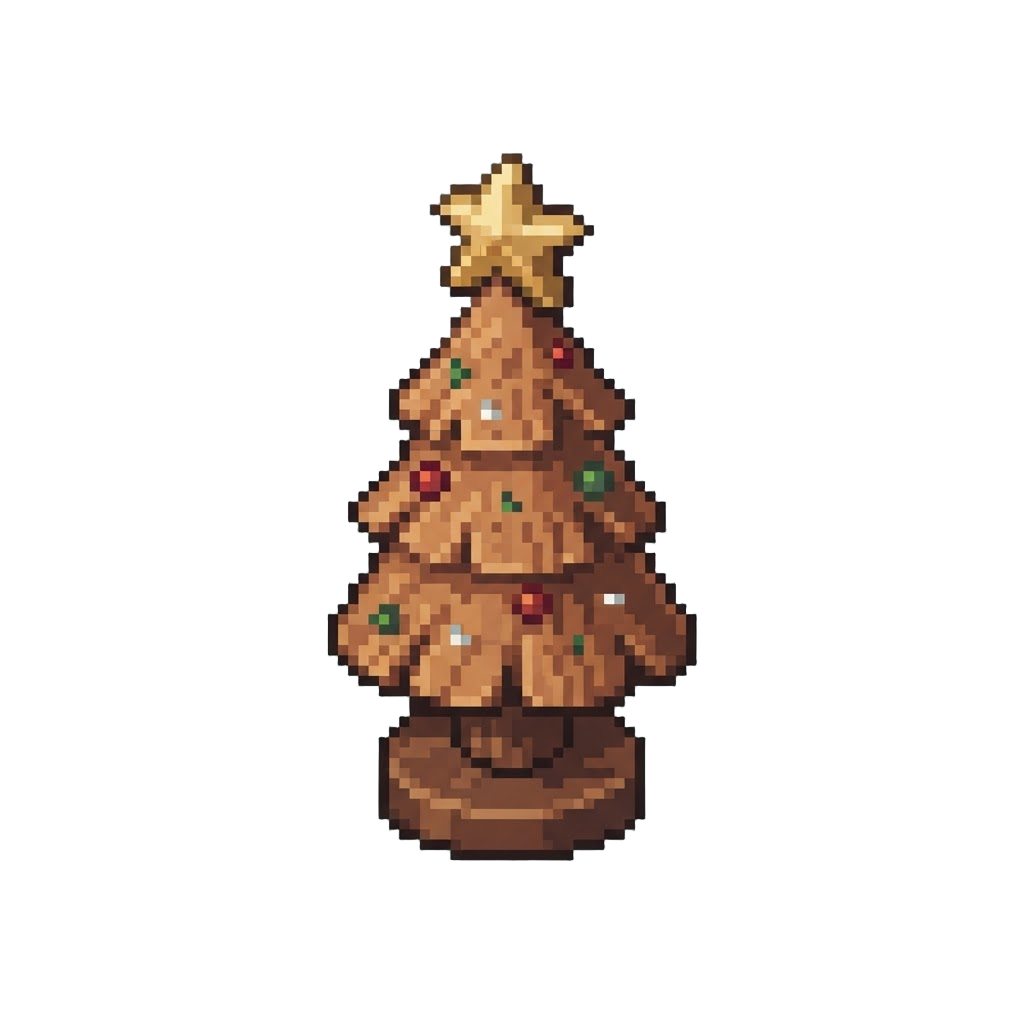 A Wooden Christmas Tree Trinket
