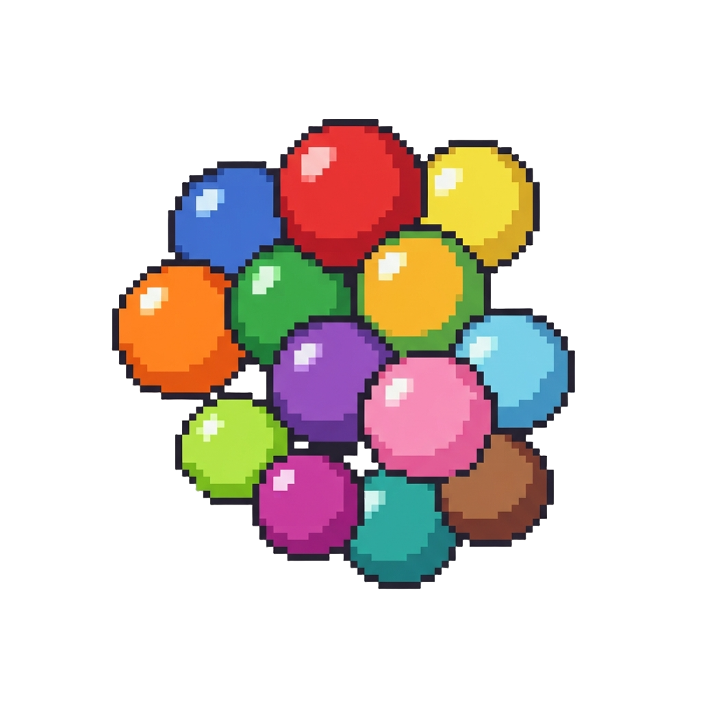 A Dozen Bouncing Colorful Rubber Balls