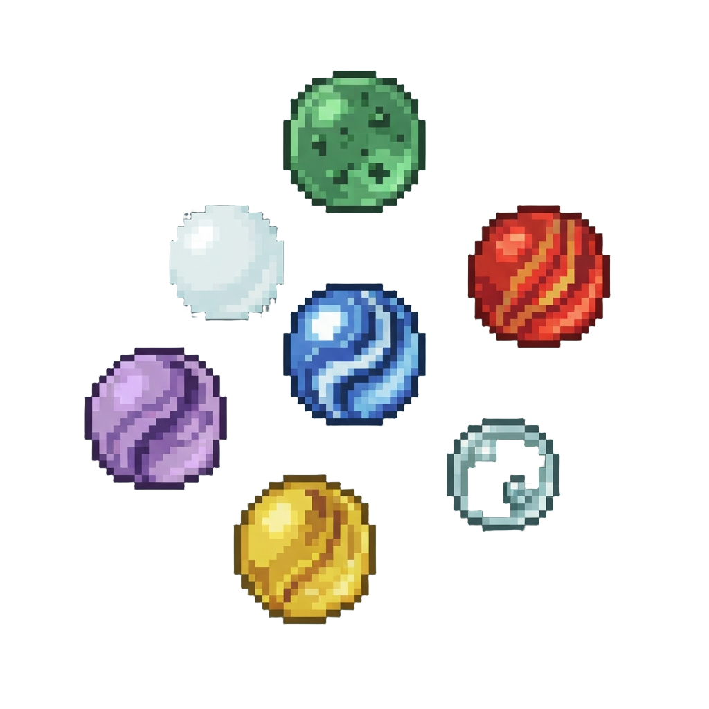 A Scatter of Shiny Marbles