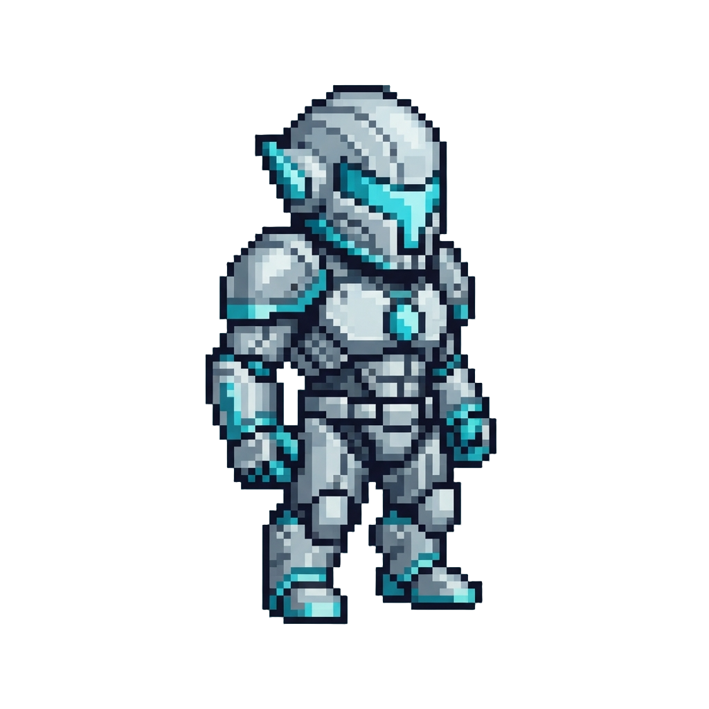 A Crisp Silver and Cyan Speedster Armor
