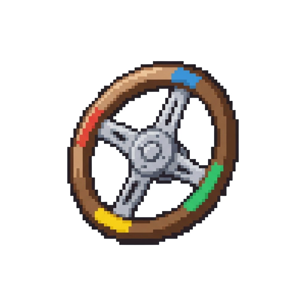 The Steering Wheel Spinning Freely Like a Toy Carnival Wheel