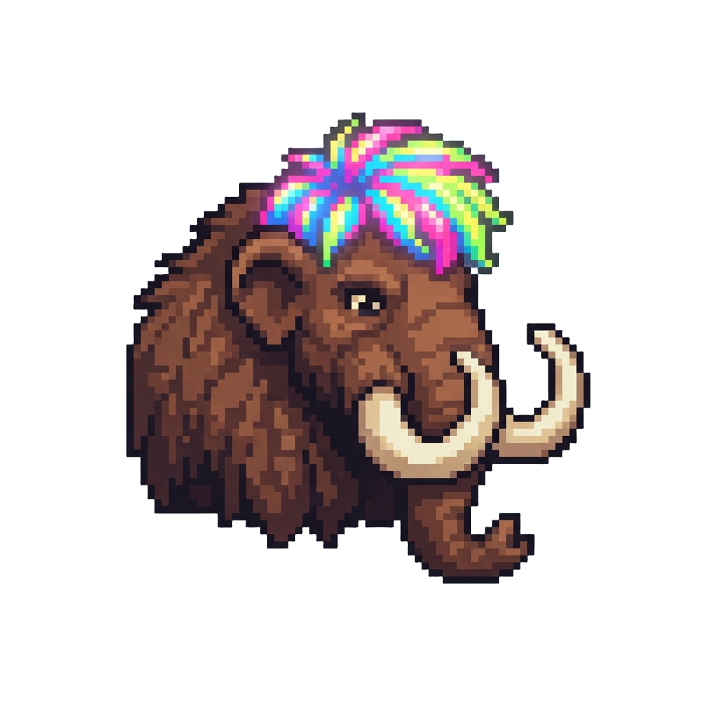 Giving a Woolly Mammoth a Flashy Neon Hair Makeover